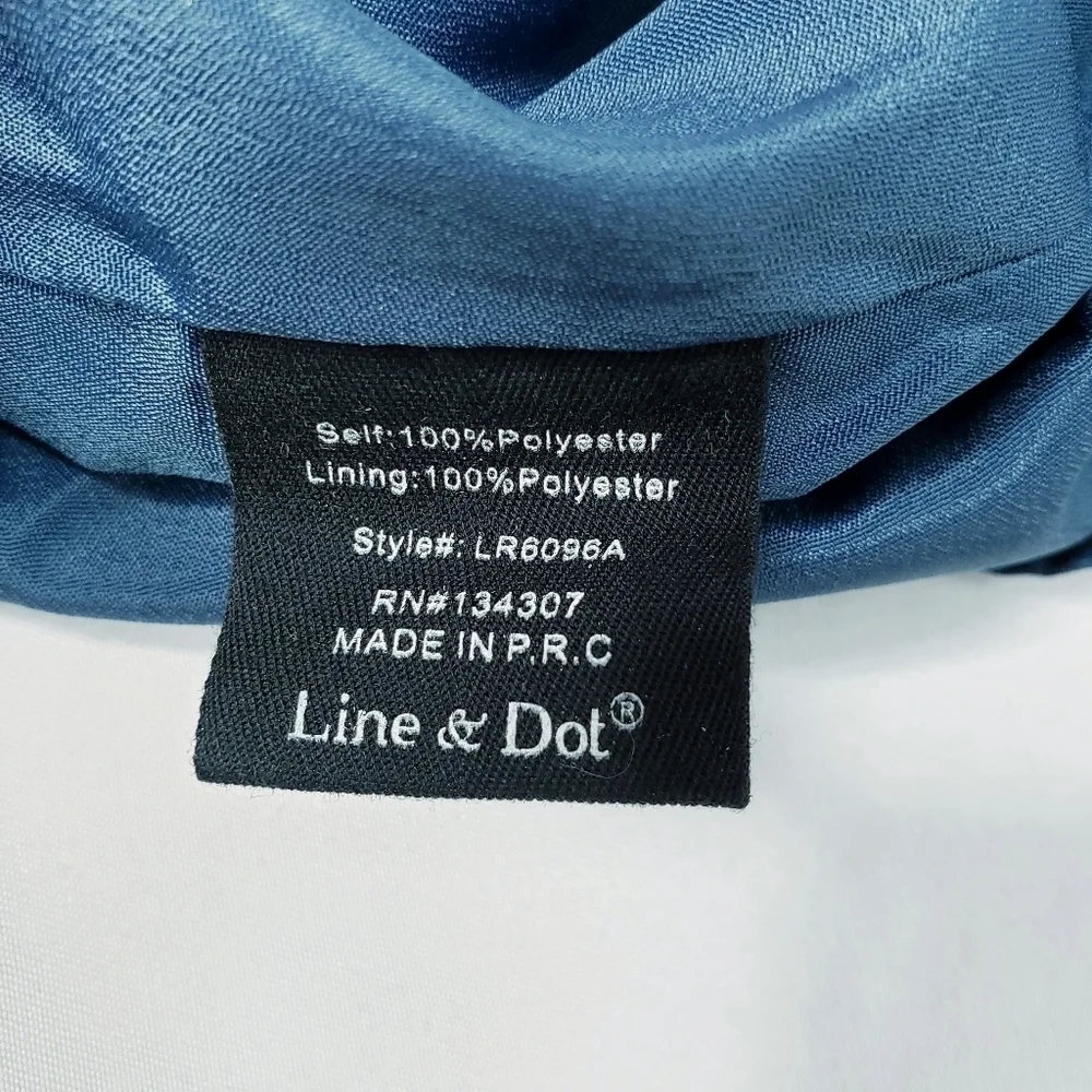 Line + Dot Floral Romper w/Sheer Long Sleeves Blue Multi - Picture 12 of 12